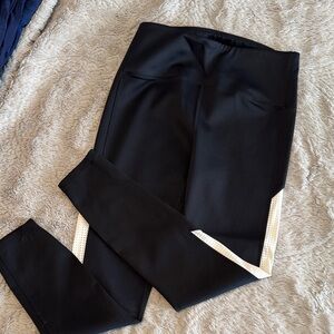 Zyia Black Leggings with White Accents size 12